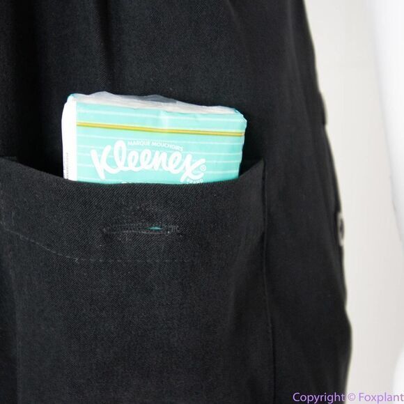 Talbots black sleeveless pockets maxi dress with button detail side slits, PL - Picture 12 of 16